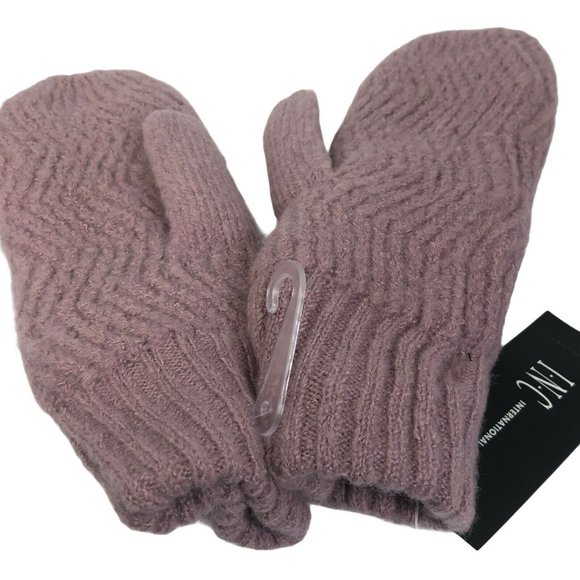 INC International Concepts Knit Mittens Mauve Christmas Gift Free Shipping - Picture 1 of 7